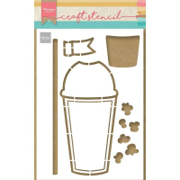 Billede: Marianne Design • Craft Stencils Smoothie Cup By Marleen, 21 x 14,9 cm, PS8121