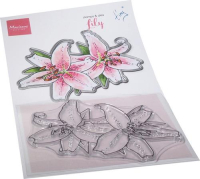 Billede: skæreskabelon og stempel, Marianne Design Clearstamp + Die