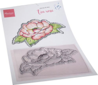 Billede: skæreskabelon og stempel, Marianne Design Clearstamp + Die