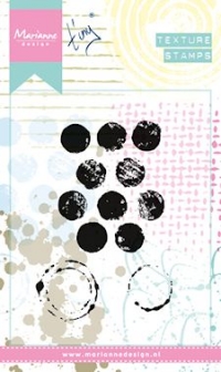 Billede: Marianne Design Mixed Media MM1608 Texture Stamps: Dots, 47x59 & 27x25 & 19x21mm, førpris kr. 48,- nupris