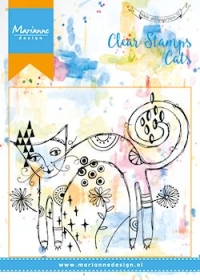 Billede: Marianne Design Mixed Media Stempel MM1612 Skinny Cat, 89x82mm, førpris kr. 42,00, nupris