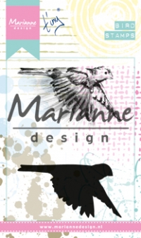 Billede: MARIANNE DESIGN MIXED MEDIA STEMPEL MM1618 TINY’S Birds 1, 68x42 & 68x37mm, førpris kr. 48,00, nupris