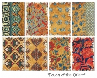 Billede: Decorer Mini-set 7cmx10,8cm 150gr/m3, 8 designs, 24 ark, Touch of the Orients, førpris kr. 18,- nupris