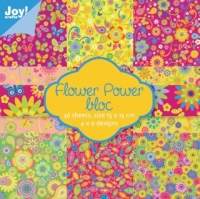 Billede: joy papirblok flower power 36 ark 4x9 design, 15x15 cm, 6011/0016, førpris kr. 40,- nupris