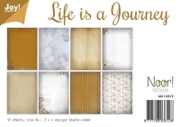 Billede: JOY PAPIRSBLOK “Life is a journey” 6011/0519, A4 - 12 ark dobbeltsidet, førpris kr. 36,- nupris