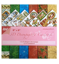 Billede: 12 udstansede ark og 12 ark baggrundspapirer, 2x6 designs af hver, 8