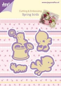 Billede: skære/prægeskabelon forårsfugle, Spring Birds, førpris kr. 51,00, nupris