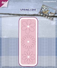 Billede: skære/prægeskabelon 3 små blomster, Spring Love, førpris kr. 38,00, nupris