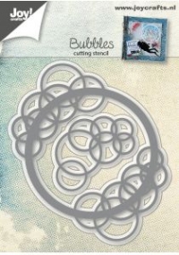 Billede: skæreskabelon Bubble Circle + Corner, 6002/0520, 73x84 / 37x35mm, joy, førpris kr. 67,00, nupris