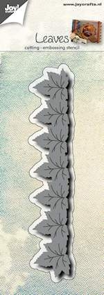 Billede: skære/prægeskabelon blade på række, JOY CUT/EMB “Border with leaves, førpris kr. 48,00, nupris
