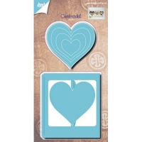 Billede: skære/prægeskabelon JOY CUT/EMB “Card Model Heart + Hearts, førpris kr. 132,00, nupris