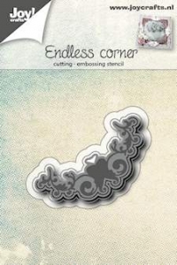 Billede: skære/prægeskabelon lille præget hjørne, JOY CUT/EMB “Endless Corner, førpris kr. 28,00, nupris