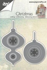 Billede: skære/prægeskabelon 2 julekugler, Christmas Balls, førpris kr. 42,00, nupris