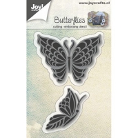 Billede: skære/prægeskabelon 2 sommerfugle, JOY CUT/EMB “Butterfly, førpris kr. 42,00, nupris