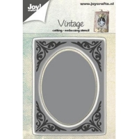 Billede: skære/prægeskabelon lille ramme, JOY CUT/EMB “Background with Oval, førpris kr. 60,00, nupris
