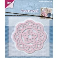 Billede: skære/prægeskabelon runde blomster, JOY CUT/EMB “Mery's Flowers Round, førpris kr. 53,00, nupris