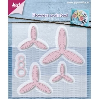 Billede: skære/prægeskabelon blomster, JOY CUT/EMB “Mery's Flowers Pointed, førpris kr. 53,00, nupris