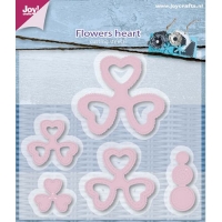Billede: skære/prægeskabelon hjerteblomster, JOY CUT/EMB “Mery's Flowers Heart, førpris kr. 60,00, nupris