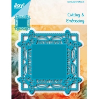 Billede: skære/prægeskabelon sommerfuglefirkant, JOY CUT/EMB “Butterflies on the corner, førpris kr. 132,00, nupris