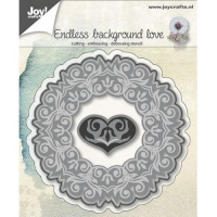 Billede: skære/prægeskabelon hjertebaggrund, JOY CUT/EMB “Background with heart, førpris kr. 132,00, nupris