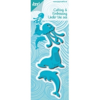 Billede: skære/prægeskabelon blæksprutte, sæl og delfin, Seal, Dolphin & Qualle, førpris kr. 90,00, nupris