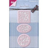 Billede: skæreskabelon 3 forskellige svirvler, JOY CUT “Mery's Swirls gracefully, førpris kr. 42,00, nupris
