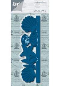 Billede: skære/prægeskabelon muslingebort løs, JOY CUT/EMB “Shells Border” 6002/0662, 42,5x140mm, førpæris kr. 77,00, nupris