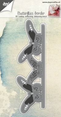 Billede: skære/prægeskabelon løs sommerfuglekant, 3D Butterfly Border” 6002/0696, 151x45mm, joy , førpris kr. 90,00, nupris