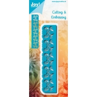 Billede: skære/prægeskabelon løs kant med udskæring og prægede blomster, JOY CUT/EMB “Border with carving & flowers, førpris kr. 60,00, nupris