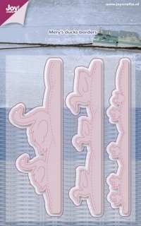 Billede: skære/prægeskabelon ænder og ællinger på stribe, No end border – Ducks” 6002/0760, 109x35 / 109x23 / 109x14mm, joy, førpris kr. 90,- nupris