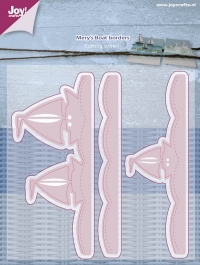 Billede: skære/prægeskabelon sejlskibe på vandet, No end border – Boats” 6002/0761, 109x46 / 109x23 / 109x35mm, joy, førpris kr. 90,- nupris