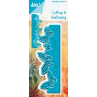 Billede: skære/prægeskabelon løs kant med sommerfugle, JOY CUT/EMB “Border Butterfly” 6002/0763, 45,5x140mm, førpris kr. 70,- nupris
