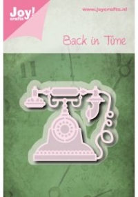 Billede: skære/prægeskabelon gammel telefon, JOY CUT/EMB “Back in time – Phone” 6002/0782, 54,5x45,5mm, førpris kr. 35,- nupris