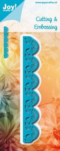 Billede: skære/prægeskabelon løs blomsterkant, Flower Circle ” 6002/0784, 102x102 / 28,5x25,5 / 22x19,5 / 54x54mm, joy, førpris kr. 49,- nupris