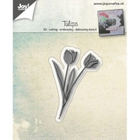 Billede: skære/prægeskabelon tulipaner, JOY CUT/EMB “Tulips” 6002/0918, 46x67mm, førpris kr. 34,00, nupris