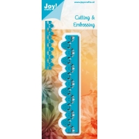 Billede: skære/prægeskabelon løs blomsterkant, JOY CUT/EMB “Flowerborder” 6002/0930, 24,5x140mm, førpris kr. 53,00, nupris