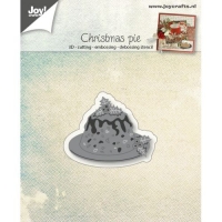 Billede: skære/prægeskabelon julekage, JOY CUT/EMB “Christmas pie” 6002/0946, 50x40mm, førpris kr. 30,00, nupris