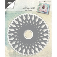 Billede: skæreskabelon cirkel med flettekanter, JOY CUT “Circle with bar pattern” 6002/0949, 95x95mm, førpris kr. 114,00, nupris