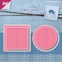 Billede: skæreskabelon skodder, JOY CUT/EMB “Mery’s Shutters” 6002/0953, 45x45 / 53x53 / 45x45 / 53x53mm, førpris kr. 67,00, nupris