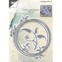 Billede: skæreskabelon cirkler med blade, JOY CUT “Circle with Leaves” 6002/0958, 99x109/66x58 mm, førpris kr. 132,00, nupris