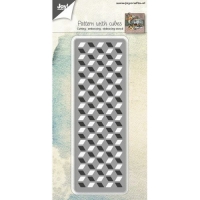 Billede: skære/prægeskabelon mønsterdie som har 3d prægning, hvor man kan skære mønstret ud eller lade det præge uden udskæring, JOY CUT/EMB “Pattern with cubes” 6002/0963, 152x50/153x52 mm, førpris kr. 98,00, nupris