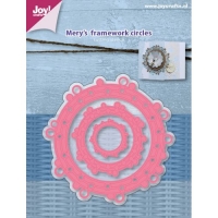 Billede: skæreskabelon 3 stk. cirkelrammer, JOY CUT “Mery’s Frame Workcircles” 6002/0997, 85x85 / 51x51 / 26x26mm, førpris kr. 70,00, nupris