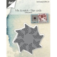 Billede: skæreskabelon stjerne med opskæring, JOY CUT “Mix & Match Starcircle” 6002/1067, 68x68mm, førpris kr. 42,- nupris