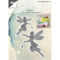 Billede: skære/prægeskabelon 2 alfer, JOY CUT/EMB “Fairies” 6002/1069, 46x38 & 65x53mm, førpris kr. 49,- nupris