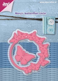 Billede: skæreskabelon lille sommerfugleramme og løs sommerfugl, JOY CUT “Mery’s Butterflies” 6002/1075, 68x75 & 34x33mm, førpris kr. 53,- nupris