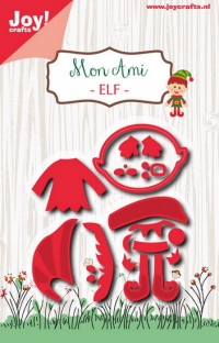Billede: skæreskabelon lille nisse, JOY CUT “Elf” 6002/1078, 71,5x71,5mm, førpris kr. 63,- nupris