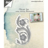 Billede: skære/prægeskabelon sjov blomst, JOY CUT/EMB “Flowerfun” 6002/1095, 72x36mm, førpris kr. 33,- nupris