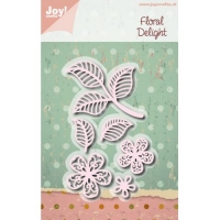 Billede: skære/prægeskabelon blomster med blade, JOY CUT/EMB “Floral Delight” 6002/1114, 57x41,5 / 24x17 / 16,5x25 / 25,5x26 / 16x16,5 & 33x32,5mm, førpris kr. 63,00, nupris