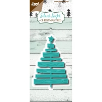 Billede: skære/prægeskabelon juletræ af planker, JOY CUT/EMB “Deco Christmastree” 6002/1115, 73,5x49mm, førpris kr. 40,00, nupris