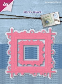 Billede: skæreskabelon 2 rammer med bobler, JOY CUT “Mery’s Square with circles” 6002/1116, 47x47 & 87x87mm, førpris kr. 85,00, nupris